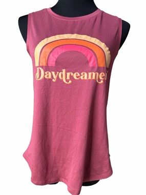 FitKicks Daydreamer Graphic Tank Top Small Rainbow Sleeveless Athleisure Tee